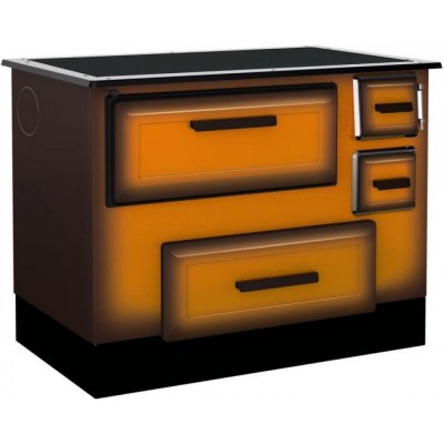 Sobe de Gatit pe Lemne Alfa Plam Alfa 55 Termo Mustard, 5kW - Semineе pe lemne