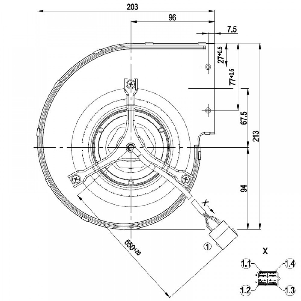 Ventilator centrifug EBM pentru sobele Edilkam, Karmek One, flux 590 m³/h | Ventilatoare și suflante | Piese de Schimb Seminee Peleti |