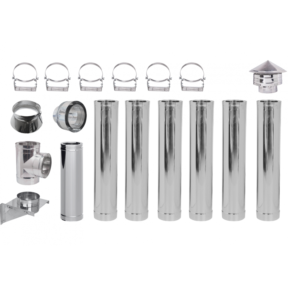 Kit Cos Fum Pentru Sobe Peleti, Izolat, Diametro Ф100 (diametru intern), 7.7m