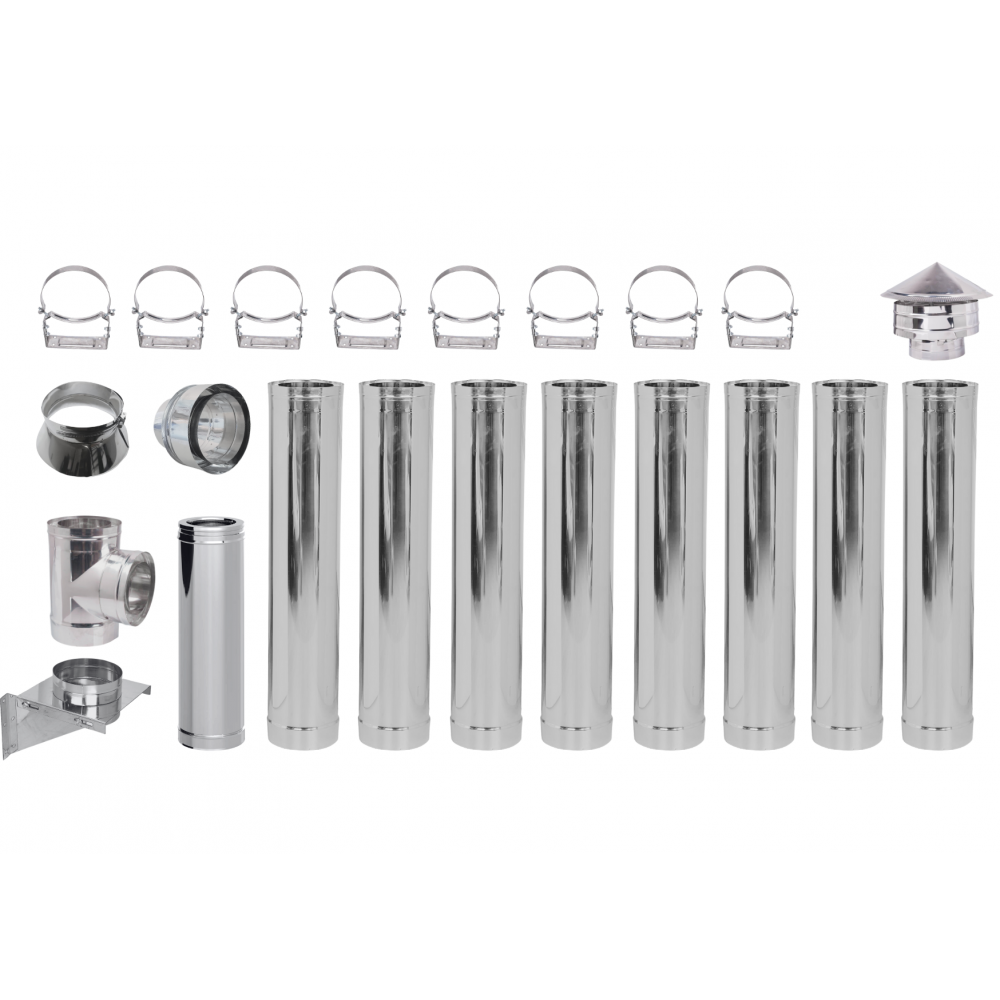 Kit Cos Fum Pentru Sobe Peleti, Izolat, Diametro Ф100 (diametru intern), 9.7m