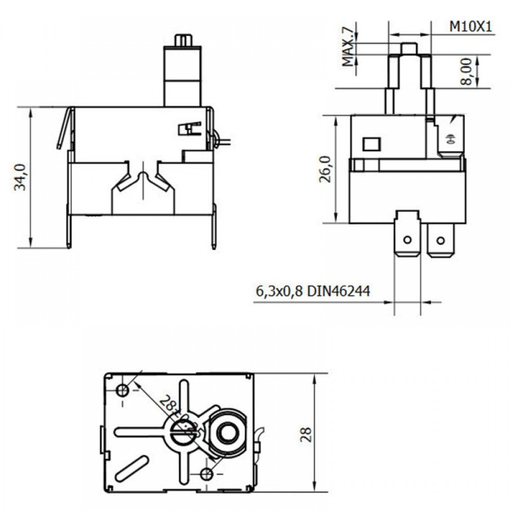 Conector de alimentare cu întrerupător pentru sobe peleti | Electronice sobe peleti | Piese schimb sobe peleti |