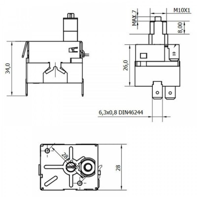 Conector de alimentare cu întrerupător pentru sobe peleti - Electronice sobe peleti