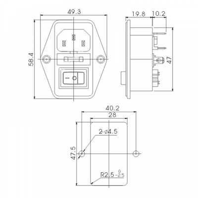 Conector de alimentare cu întrerupător și siguranță pentru sobe peleti - Electronice sobe peleti