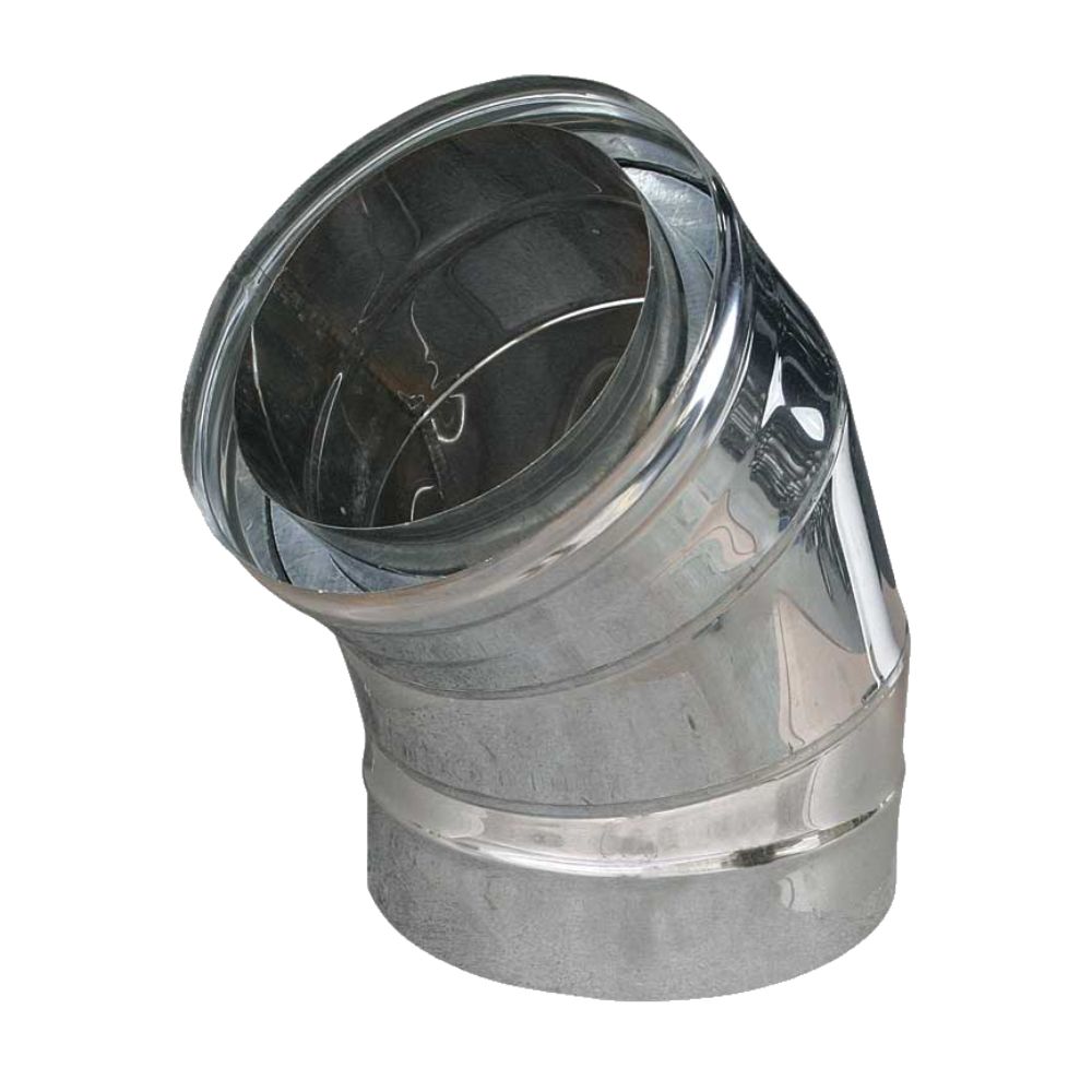 Cot Burlan Pentru Sobe Perete Dublu 45°, Inox AISI 304, Izolat, Φ250-300 | Cos Inox Izolat | Cosuri de Fum |