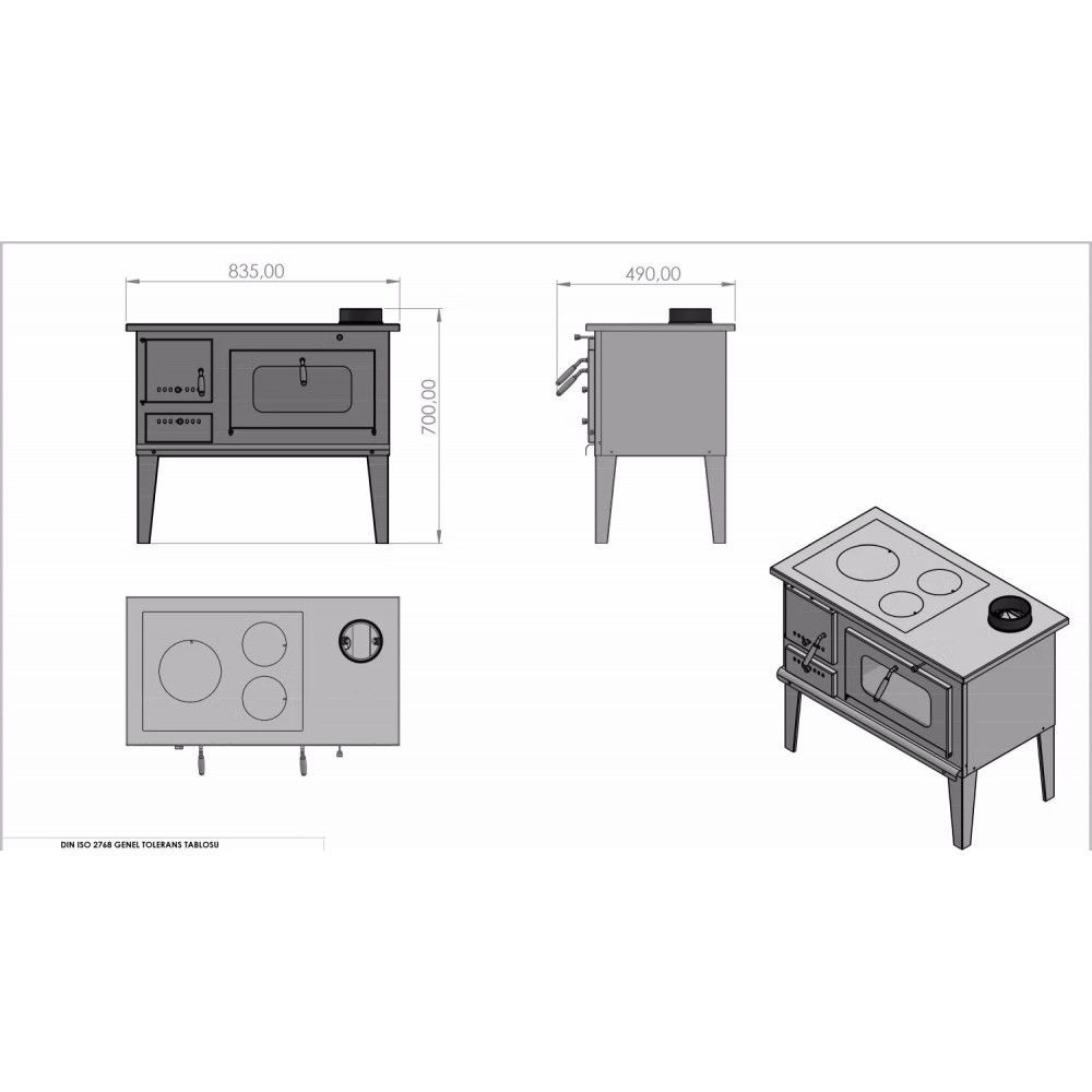 Soba De Gatit Pe Lemne Balkan Energy 4014, Dotata Cu Cuptor Pentru Gatit Si Plita, Putere 7.9 kW | Masini de Gatit pe Lemne | Lemne |