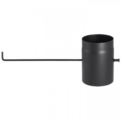 Burlan din oțel negru PARKANEX cu clapetă, Drept, Lungime 0,25m, Ø180, Grosime 2mm - Burlane Soba