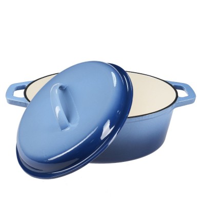 Oală din fontă emailată, Albastru, oval, 33x27см - Compară produse