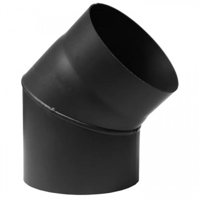 Cot Burlan 45° din oțel PARKANEX, Negru, Ø130, Grosime 2mm - Burlane Soba