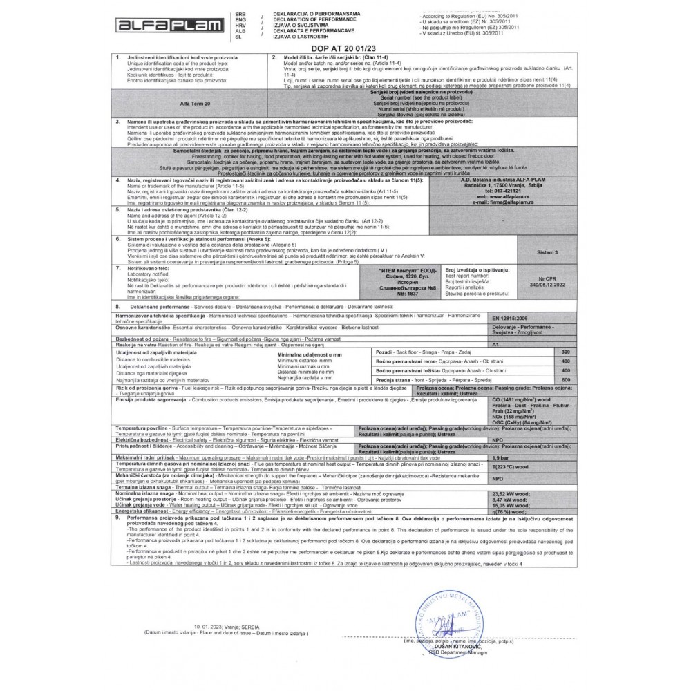 Sobe de Gatit pe Lemne cu boiler Alfa Plam Alfa Term 20 Roșu, 23kW | Sobe cu Cuptor | Semineе pe lemne |