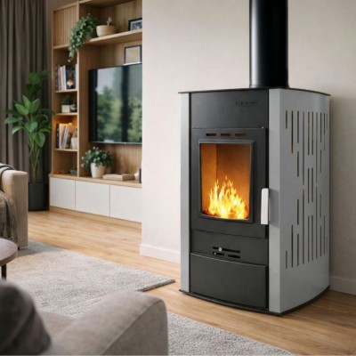 Termosemineu / Soba Tip Centrala Pe Lemne Velmora Fire ATS HYDRO gri, 25kW - Sobe pe Lemne