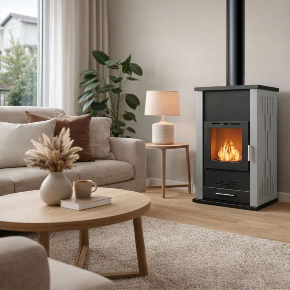 Termosemineu / Soba Tip Centrala Pe Lemne Velmora Fire ATS HYDRO gri, 33kW | Sobe pe Lemne | Semineе pe lemne |