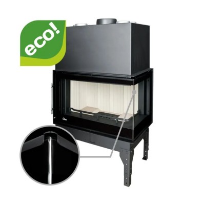 Focar Semineu UNIFLAM 760 EVO PBS cu conducte de aer și alimentare cu aer, sticlă curbată, partea dreaptă, 10 kW - Compară produse