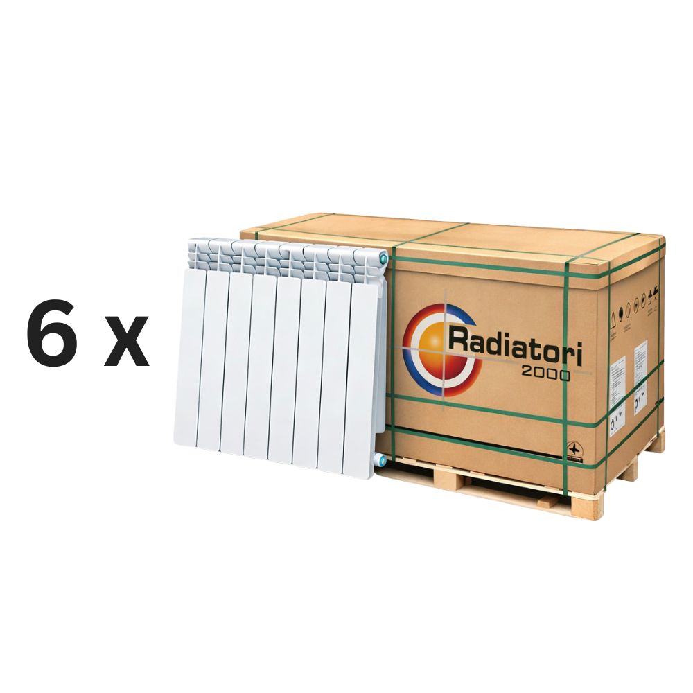 Set complet de calorifere din aluminiu Helyos Evo H500, 6 bucăți x 10 secțiuni | Calorifere din Aluminiu | Calorifere |