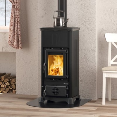 Soba italiana pe lemne cu cuptor La Nordica Emiliana neagră, 6.5kW - La Nordica