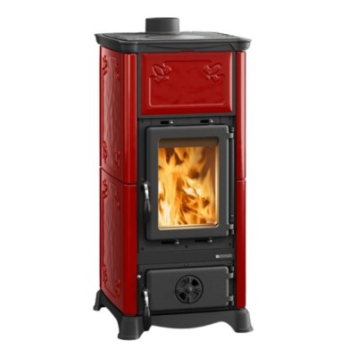 Soba italiana pe lemne cu cuptor La Nordica Emiliana rosie, 6.5kW - La Nordica