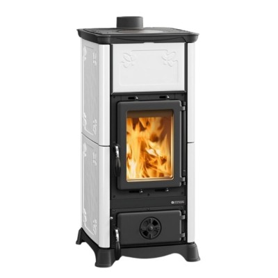 Soba italiana pe lemne cu cuptor La Nordica Emiliana alb, 6.5kW - La Nordica