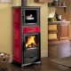 Semineu italian pe lemne cu cuptor La Nordica Rossella Plus Forno Evo roșu, 9.1kW | Sobe și șeminee italiene pe lemne |  |