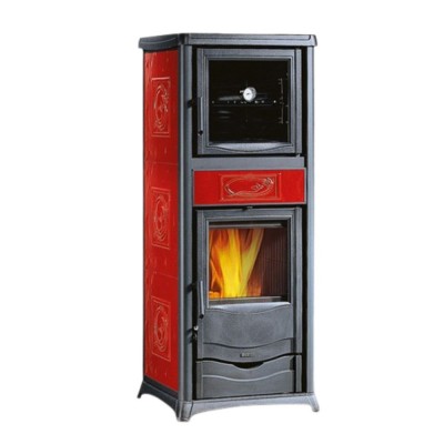 Semineu italian pe lemne cu cuptor La Nordica Rossella Plus Forno Evo roșu, 9.1kW - Compară produse