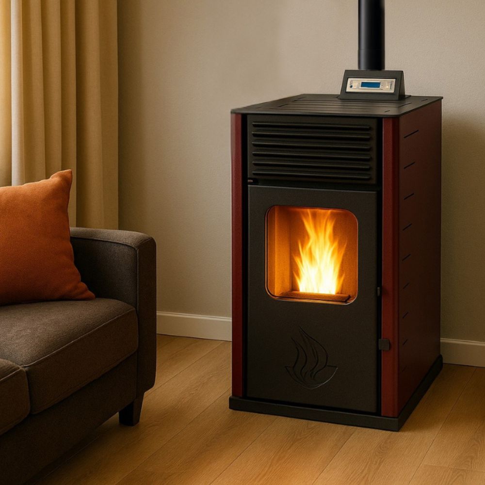 Semineu pe Peleti / Soba pe Peleti Mytherm Angela TA 25 roşu, 25kW | Seminee Peleti | Sobe Peleti |