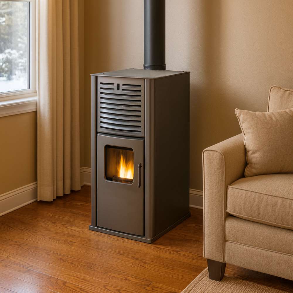 Termosemineu Mytherm IOLI TS 21 gri, 23.5kW | Termoseminee Peleti | Sobe Peleti |