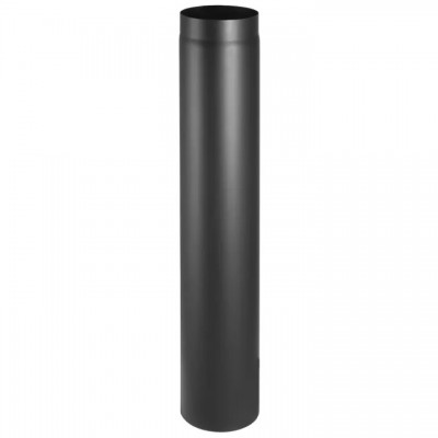 Burlan negru din oțel PARKANEX, Drept, Lungime 1m, Ø130, Grosime 2mm - Burlane Soba