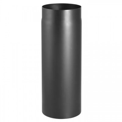 Burlan negru din oțel PARKANEX, Drept, Lungime 0.5m, Ø130, Grosime 2mm - Burlane Soba
