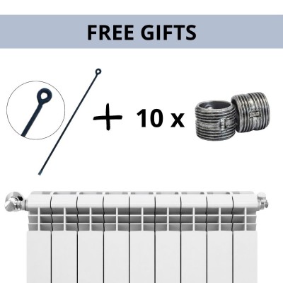 Set complet de calorifere din aluminiu Helyos Evo H800, 10 bucăți x 10 secțiuni - Calorifere