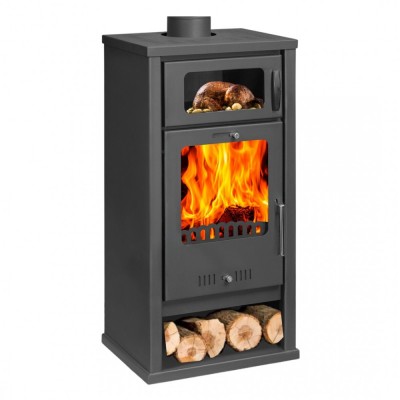 Semineu pe lemne / Soba Pe Lemne Balkan Energy Troy, Dotat Cu Cuptor Pentru Gatit, Putere 7.8kW - Sobe pe Lemne