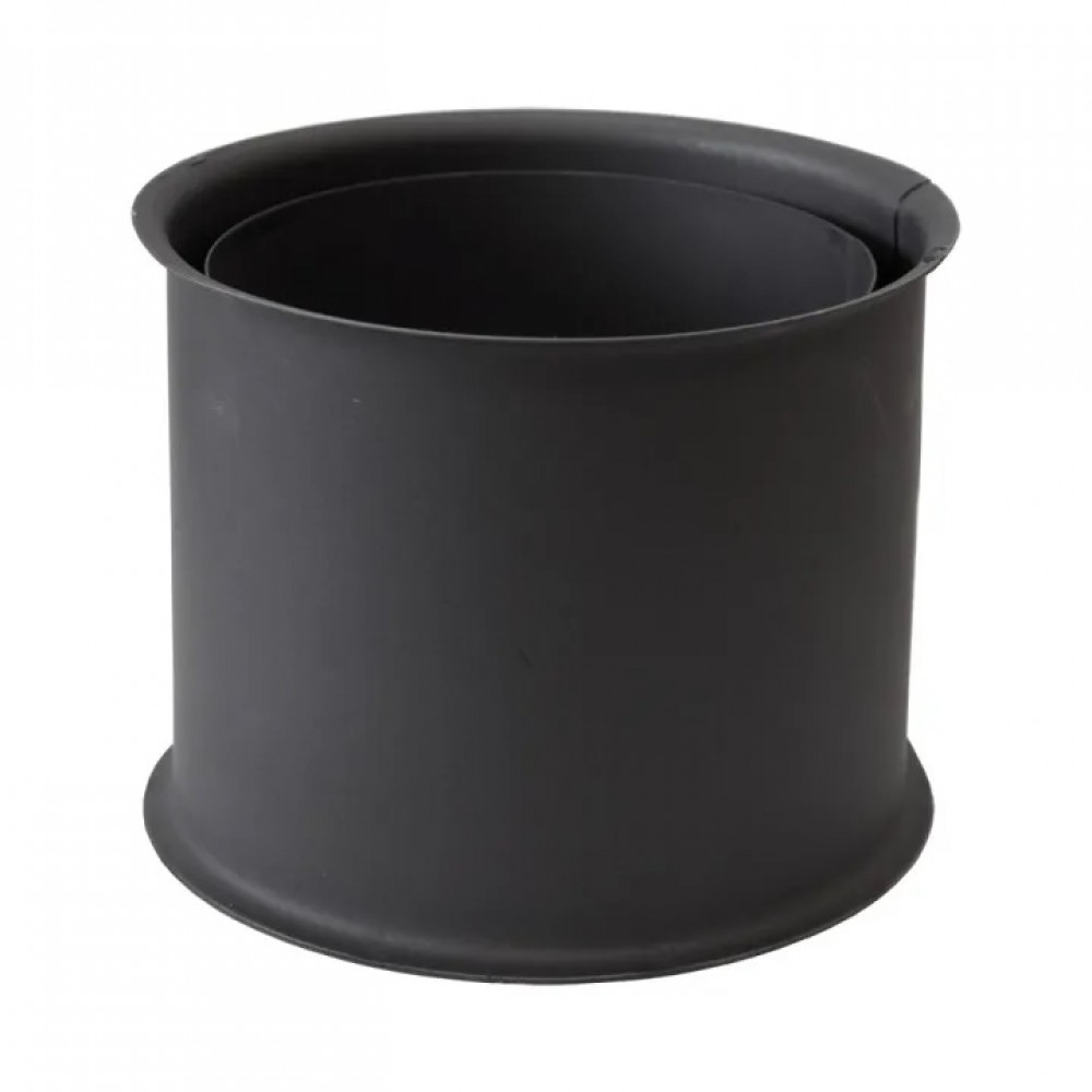 Rozeta Burlan din oțel PARKANEX dublă, Negru, 115mm, Ø150, Grosime 2mm | Burlane Soba | Cosuri de Fum |