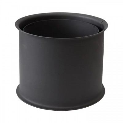 Rozeta Burlan din oțel PARKANEX dublă, Negru, 115mm, Ø150, Grosime 2mm - Burlane Soba
