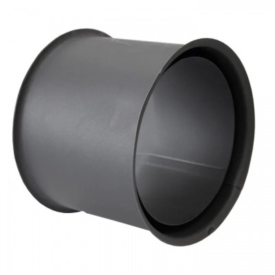 Rozeta Burlan din oțel PARKANEX dublă, Negru, 115mm, Ø150, Grosime 2mm - Burlane Soba
