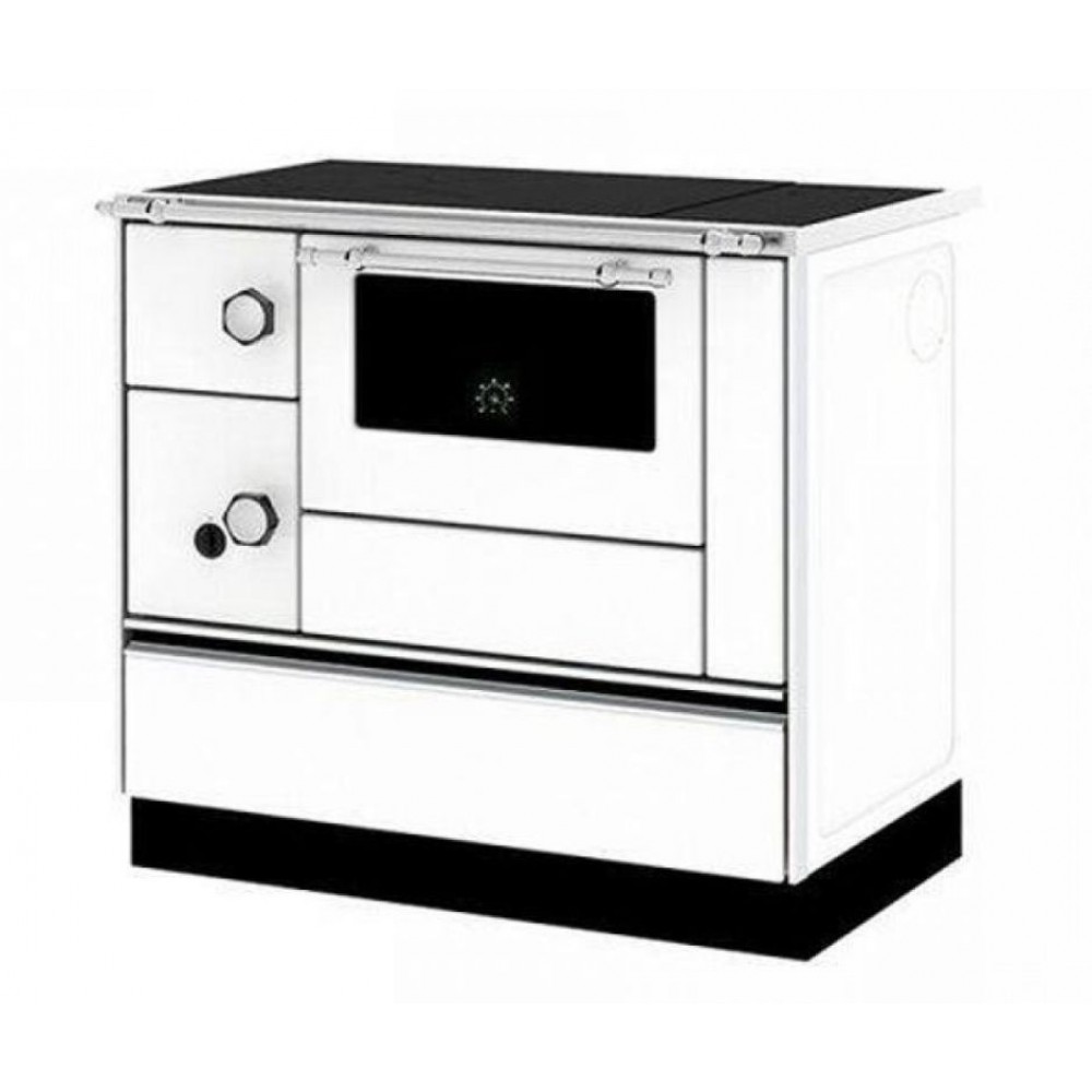 Soba De Gatit Pe Lemne Alfa Plam Alfa 90 H Favorit Alb Dreapta, 6.4kW | Sobe cu Cuptor | Semineе pe lemne |
