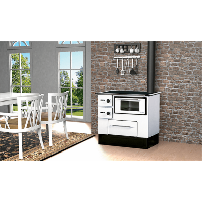 Sobe de Gatit pe Lemne Alfa Plam Regular 46 Alb, 5kW - Semineе pe lemne