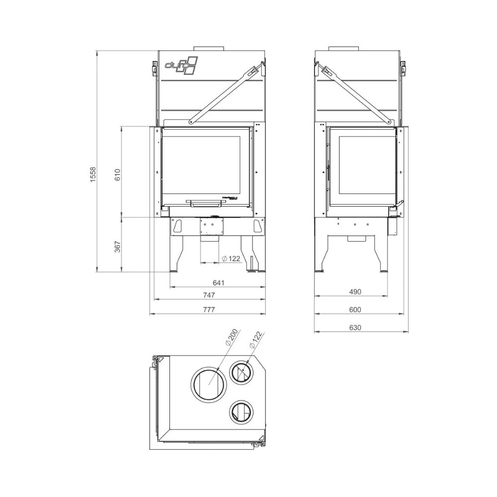 Focar Semineu UNIFLAM 660 DURO cu conducte de aer și alimentare cu aer, partea stângă, 10,25 kW | Focare Seminee Pe Lemne | Focare Seminee |