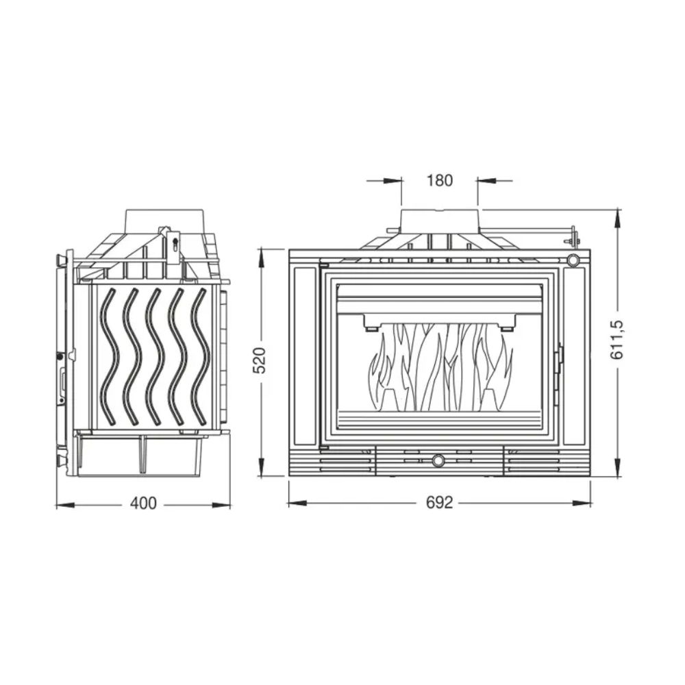 Focar Semineu UNIFLAM 700 ECO cu clapetă, 8 kW | Focare Seminee din Fonta | Focare Seminee |