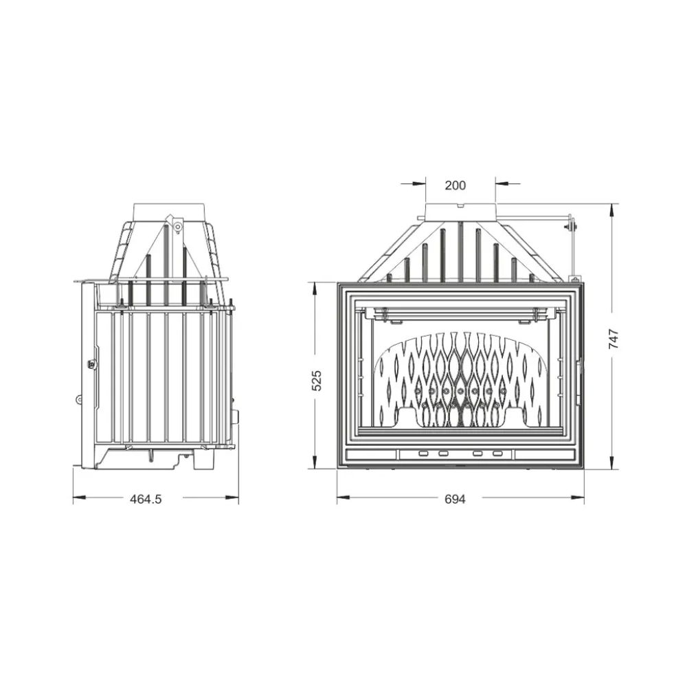 Focar Semineu UNIFLAM 700 OPTIMA ECO cu clapetă și alimentare cu aer, 12 kW | Focare Seminee Pe Lemne | Focare Seminee |