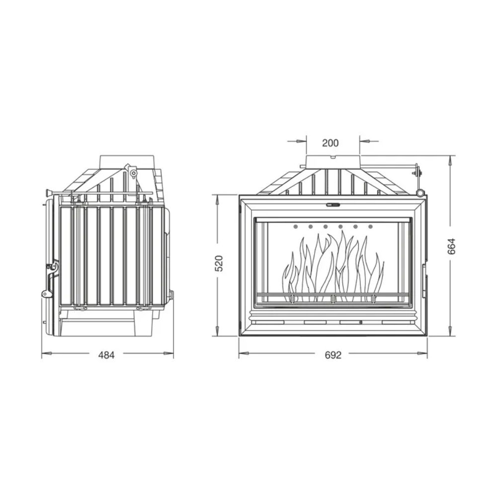 Focar Semineu UNIFLAM 700 OPTION ECO cu clapetă, 10 kW | Focare Seminee Pe Lemne | Focare Seminee |