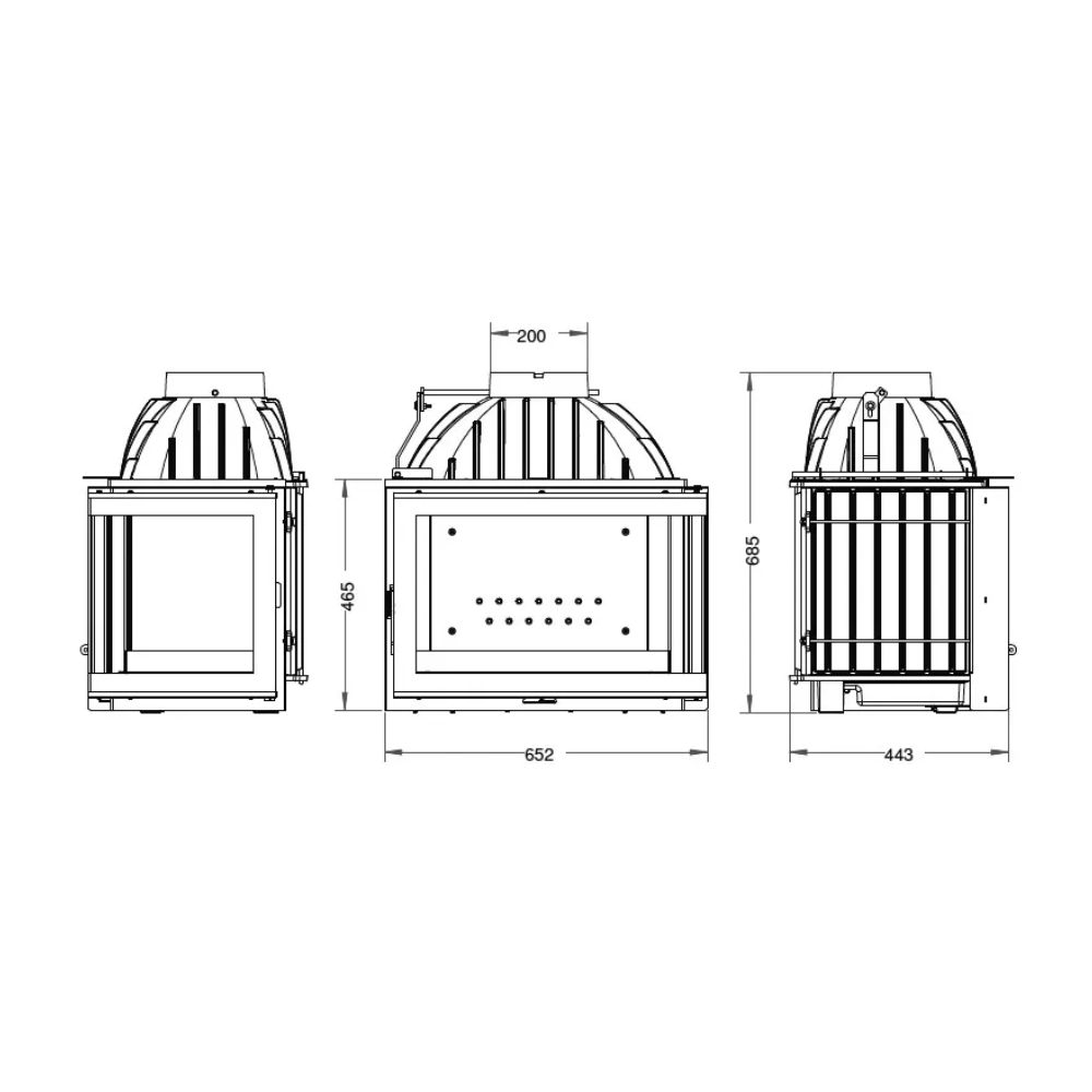 Focar Semineu UNIFLAM 700 PLUS ECO cu clapetă, partea dreaptă, 9 kW | Focare Seminee din Fonta | Focare Seminee |