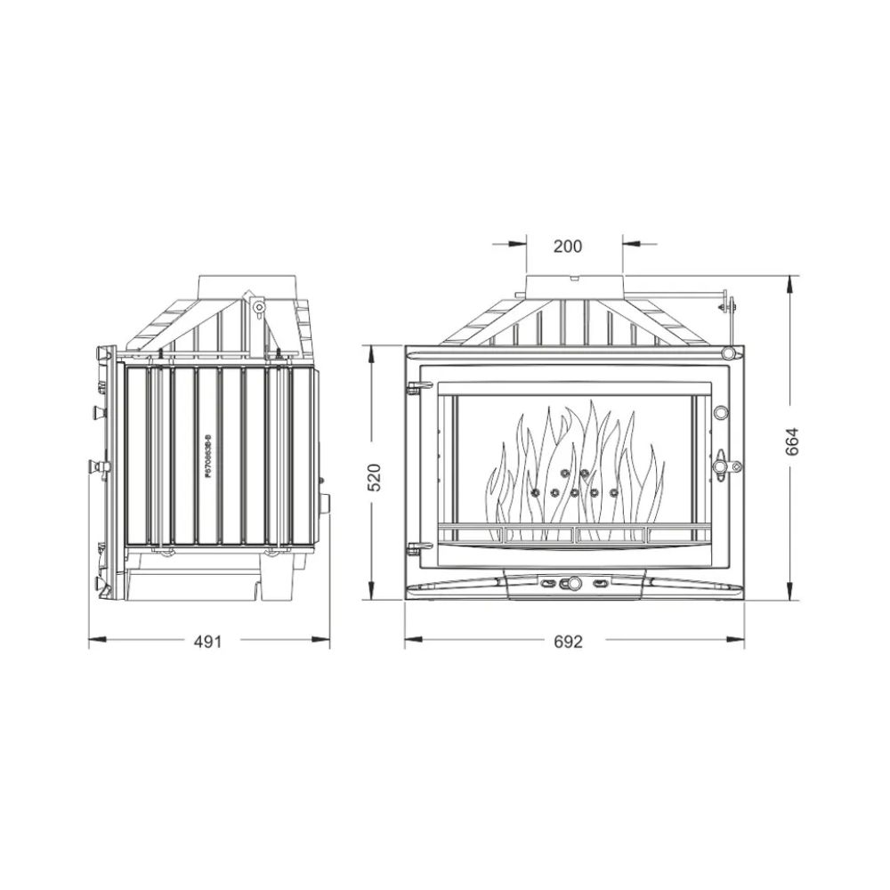 Focar Semineu UNIFLAM 700 SELENIC ECO cu clapetă, 10 kW | Focare Seminee Pe Lemne | Focare Seminee |