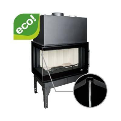Focar Semineu UNIFLAM 760 EVO PBS cu conducte de aer și alimentare cu aer, sticlă curbată, partea stângă, 10 kW - Compară produse