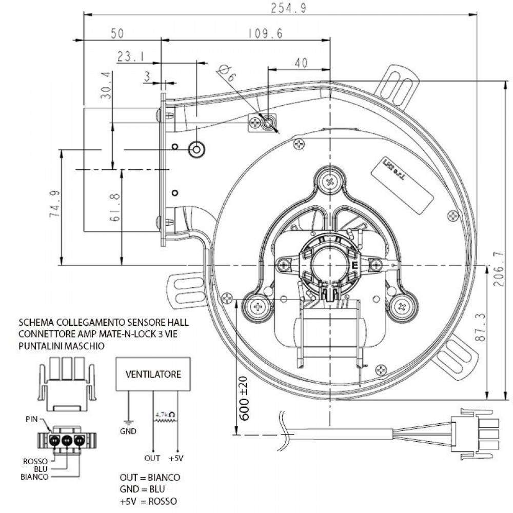 Ventilator pentru extragerea fumului160m³/h 50W 300Pa | Ventilatoare | Piese de Schimb Seminee Peleti |