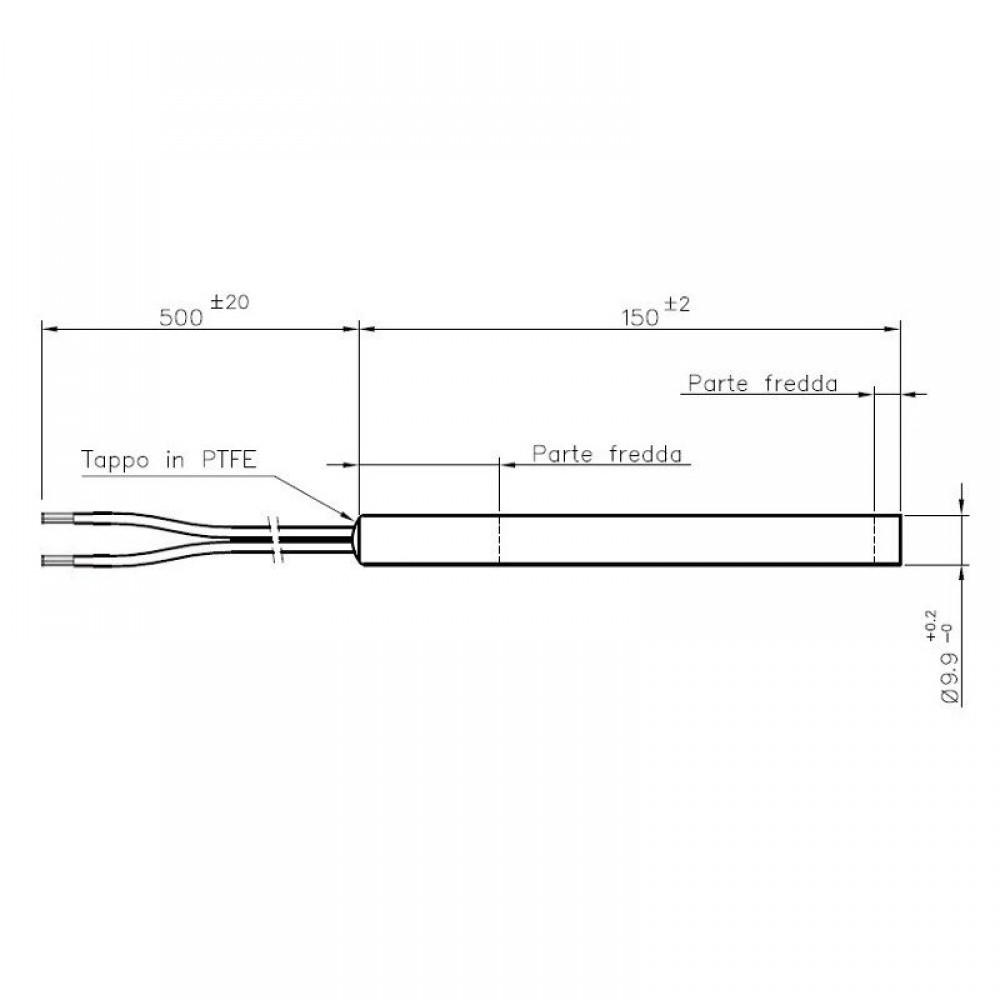 Rezistenta aprindere pentru sobe pe peleti GP Termocamini, lungime totala 150mm, 250W | Rezistenta aprindere peleti | Piese schimb sobe peleti |