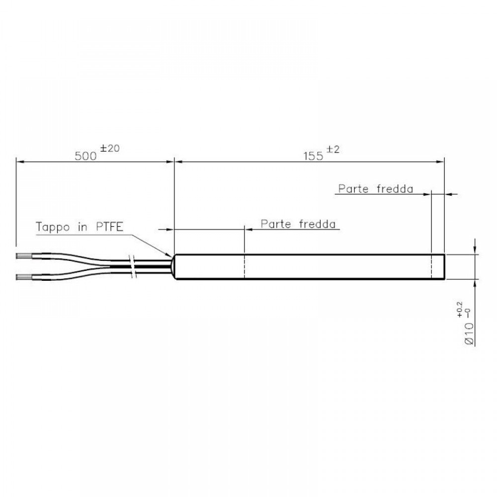 Rezistenta aprindere pentru sobe pe peleți La Nordica, Bestove, Pasian, lungime totală 155mm, 280W | Rezistenta aprindere peleti | Piese schimb sobe peleti |