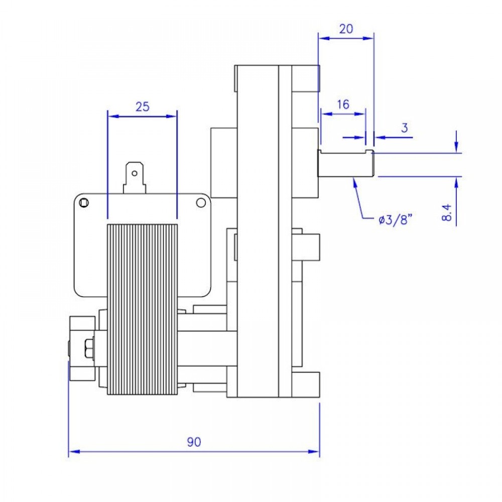 Motor snec peleti Mellor FB1171 pentru Eco Spar, Arce, Cadel, Caminetti Montegrappa, Edilkamin, Italiana Camini, Palladio, 1.5RPM | Motor snec peleti | Piese schimb sobe peleti |