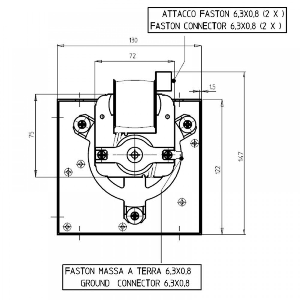 Ventilator tangențial cu Ø80 mm Fergas, Flux 305 m³/h | Ventilatoare | Piese de Schimb Seminee Peleti |