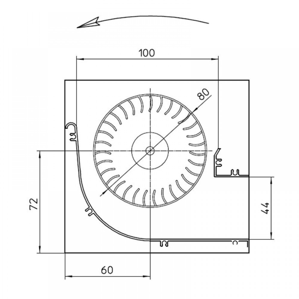 Ventilator tangențial cu Ø80 mm Fergas pentru sobele Cadel, Flux 305 m³/h | Ventilatoare | Piese de Schimb Seminee Peleti |