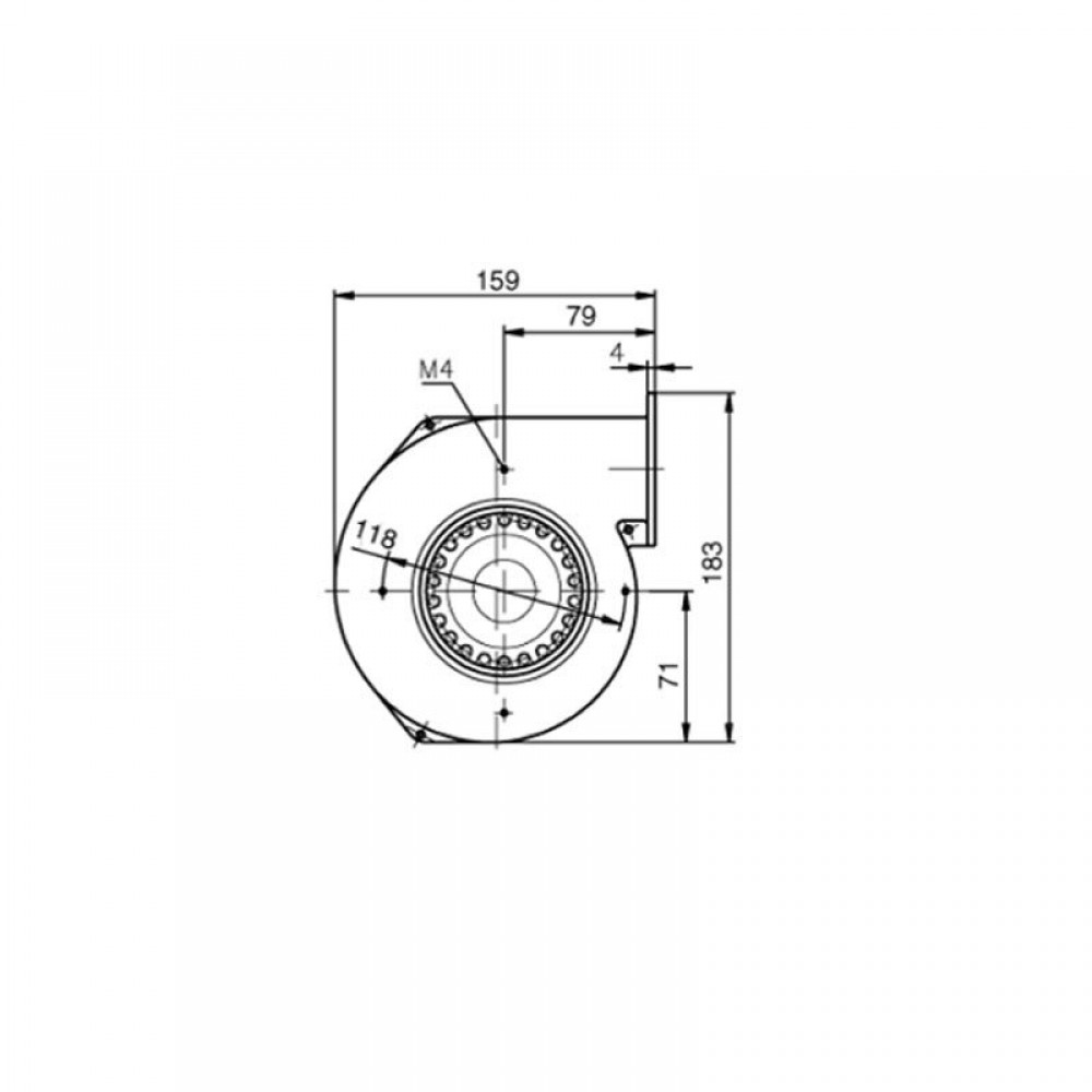Ventilator centrifug EBM, flux 155 m³/h | Piese de Schimb Seminee Peleti | Piese de Schimb |