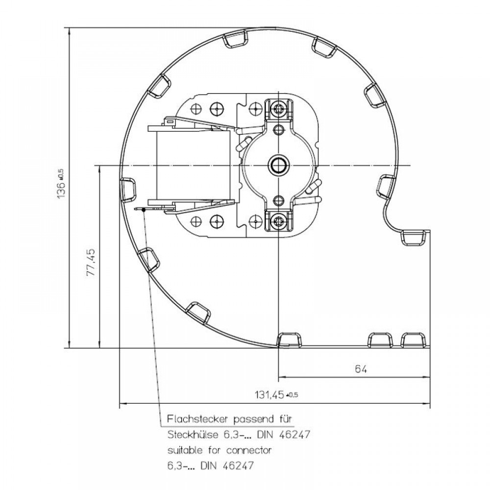 Ventilator centrifug EBM, flux 95 m³/h | Ventilatoare | Piese de Schimb Seminee Peleti |