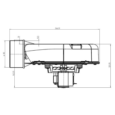 Extractor de fum  Fergas pentru sobe pe peleti Ecoteck, Ferroli, Edilkamin, MCZ, Palazzetti, Ravelli, Royal, debit maxim de aer 132 m³/h - Piese schimb sobe peleti