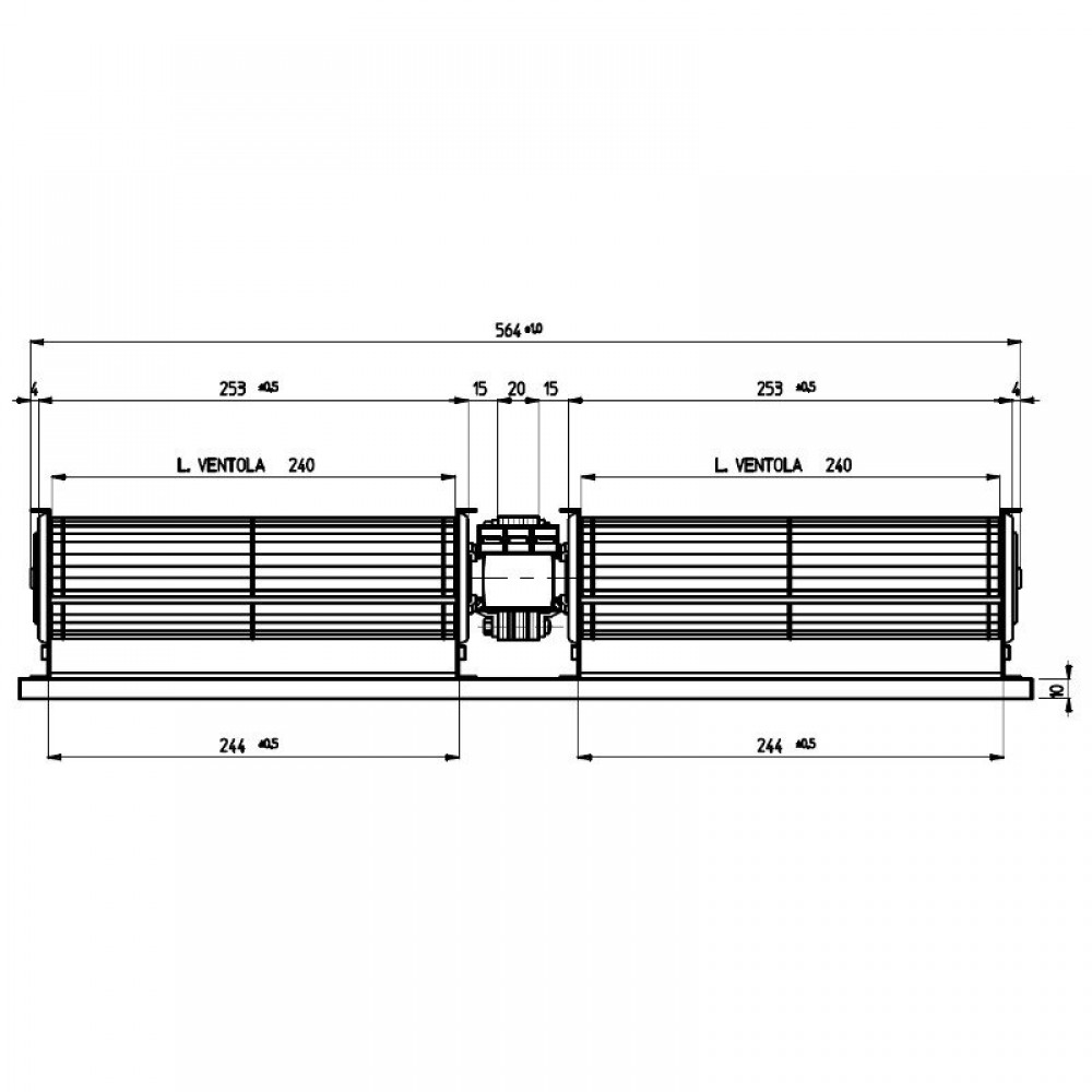 Ventilator cross-flow dublu Ø60 mm Fergas, flux 168 m³/h | Ventilatoare | Piese de Schimb Seminee Peleti |